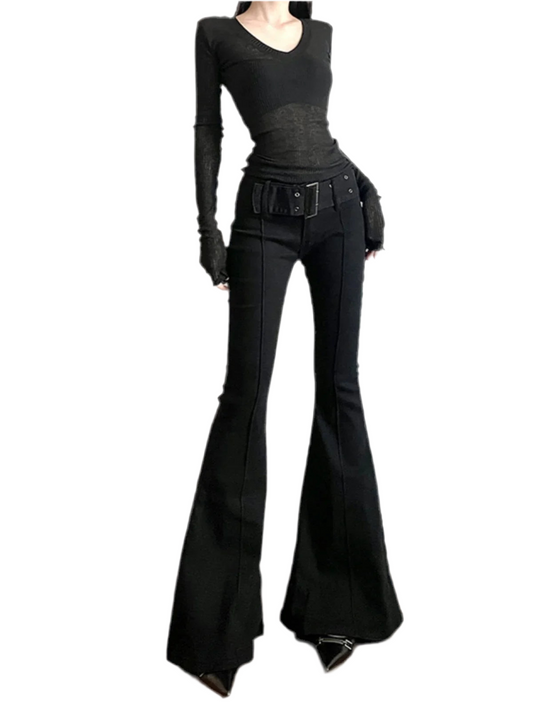 Women's Black Flare Pants