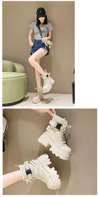 Women's boots with high platform