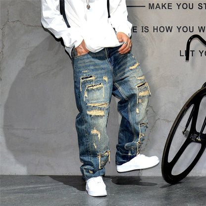 STREET Wide-leg denim pants,MEN