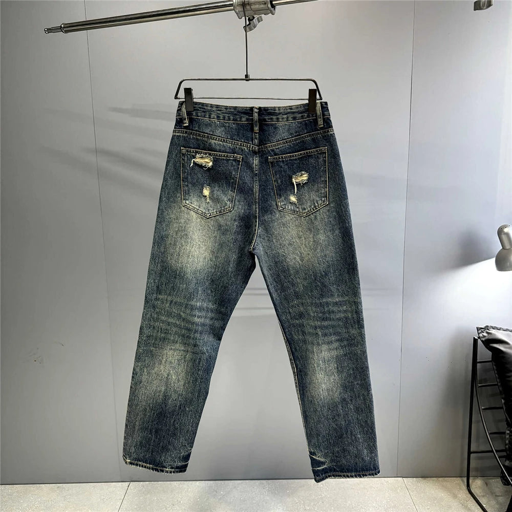 STREET Wide-leg denim pants,MEN