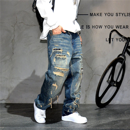 STREET Wide-leg denim pants,MEN