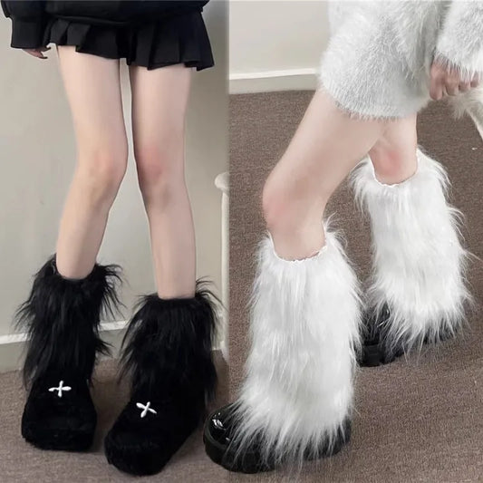 Faux rabbit fur foot covers 25/40cm