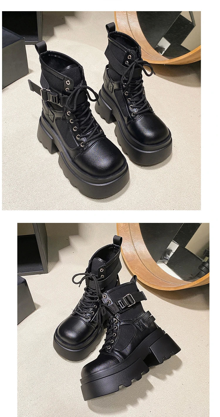 Women's boots with high platform