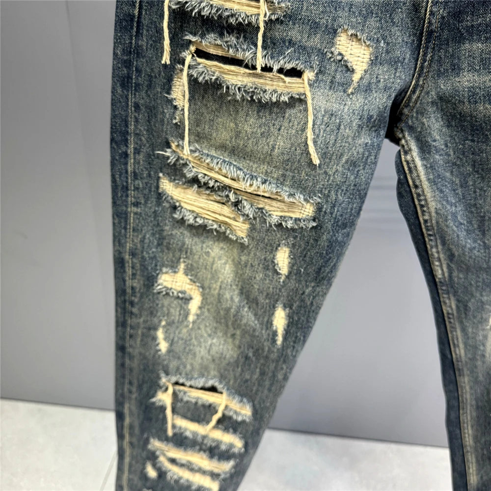 STREET Wide-leg denim pants,MEN