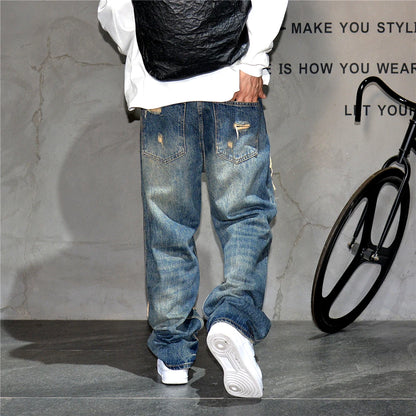 STREET Wide-leg denim pants,MEN