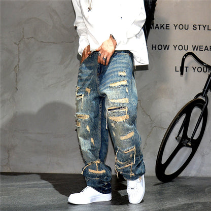 STREET Wide-leg denim pants,MEN