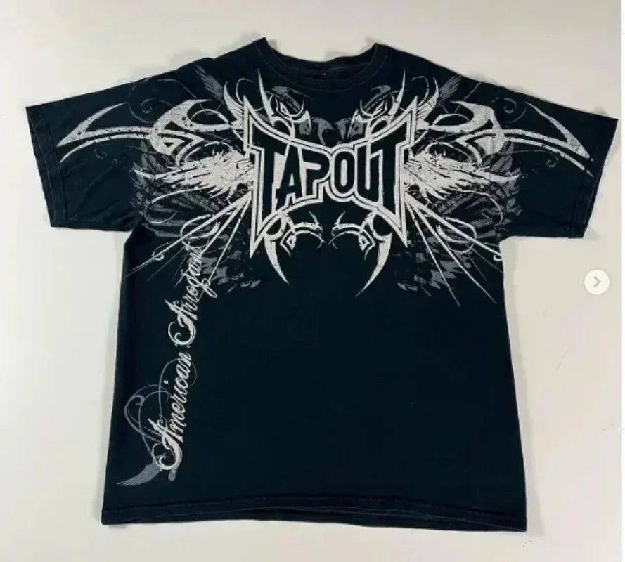 Streetwear Tapout T Shirt Mens Hip Hop Oversize